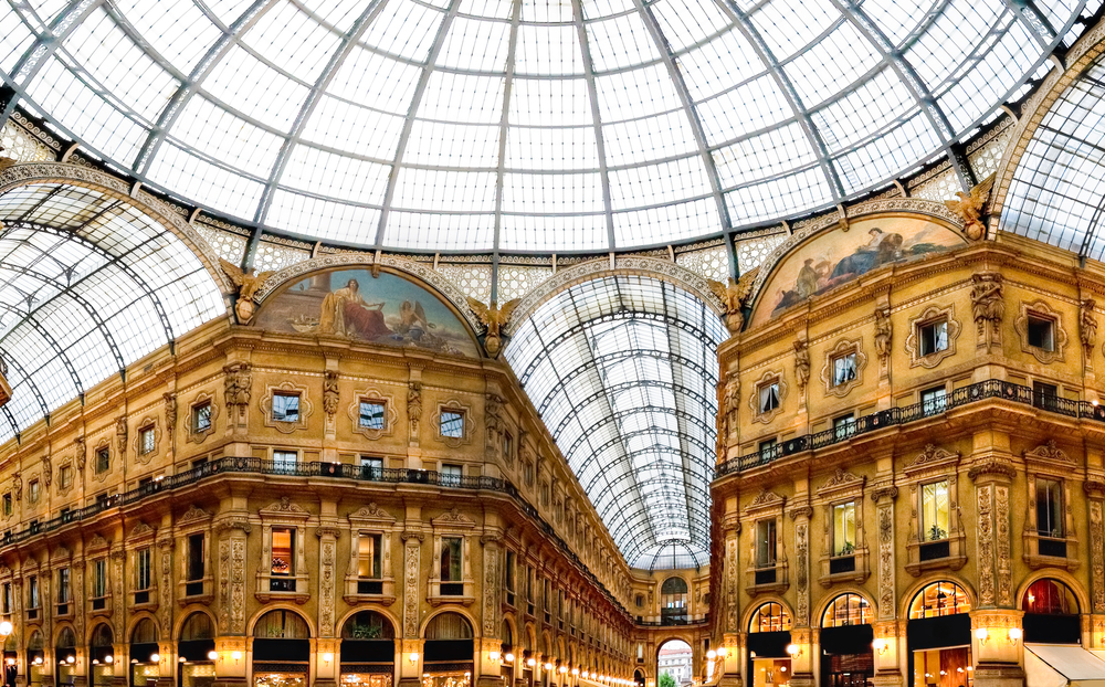 Shopping art gallery in Milan. Galleria Vittorio Emanuele II, Italy