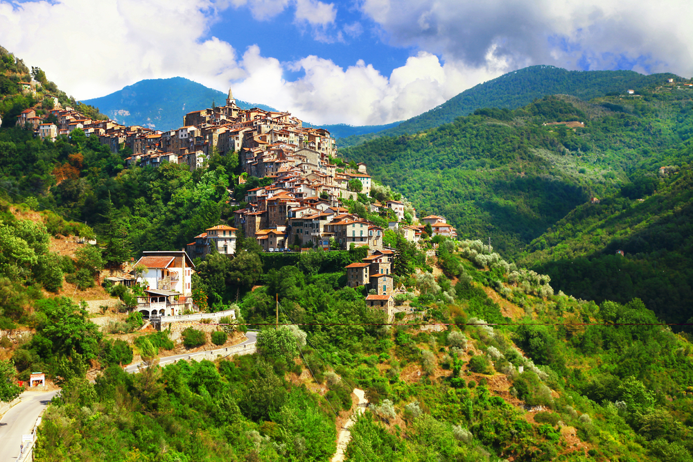 Apricale  - beautiful medieval  hill top village Liguria, Italy