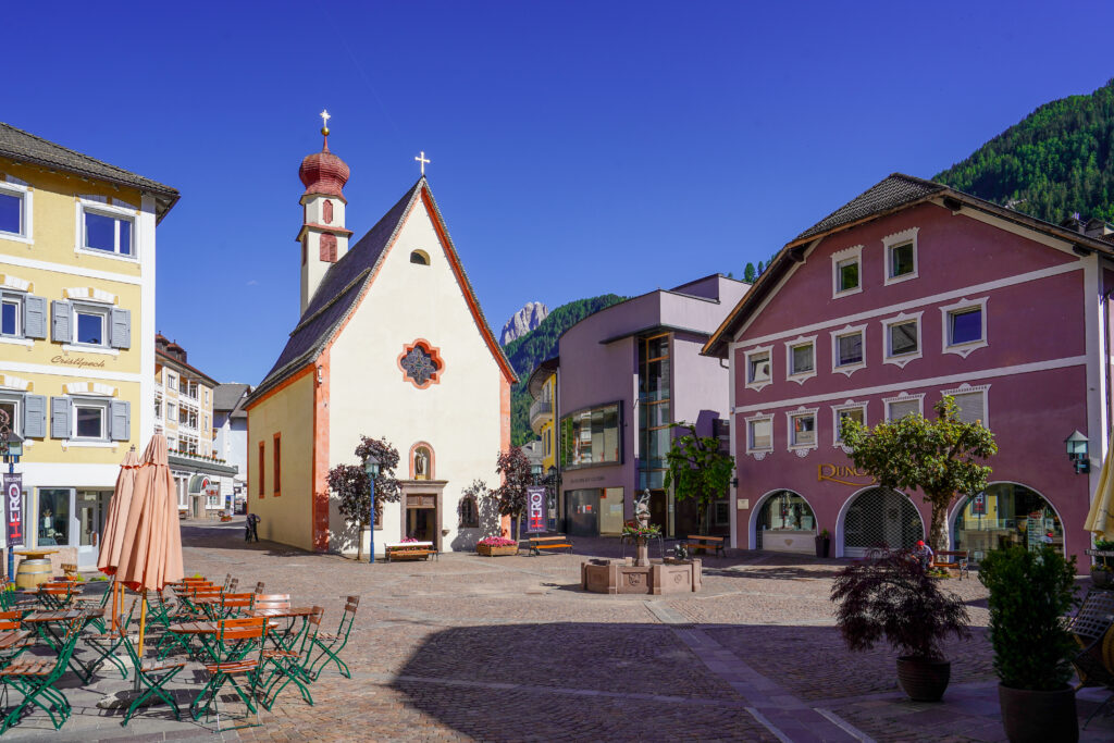Town of Ortisei in Trentino Alto Adige in northern Italy