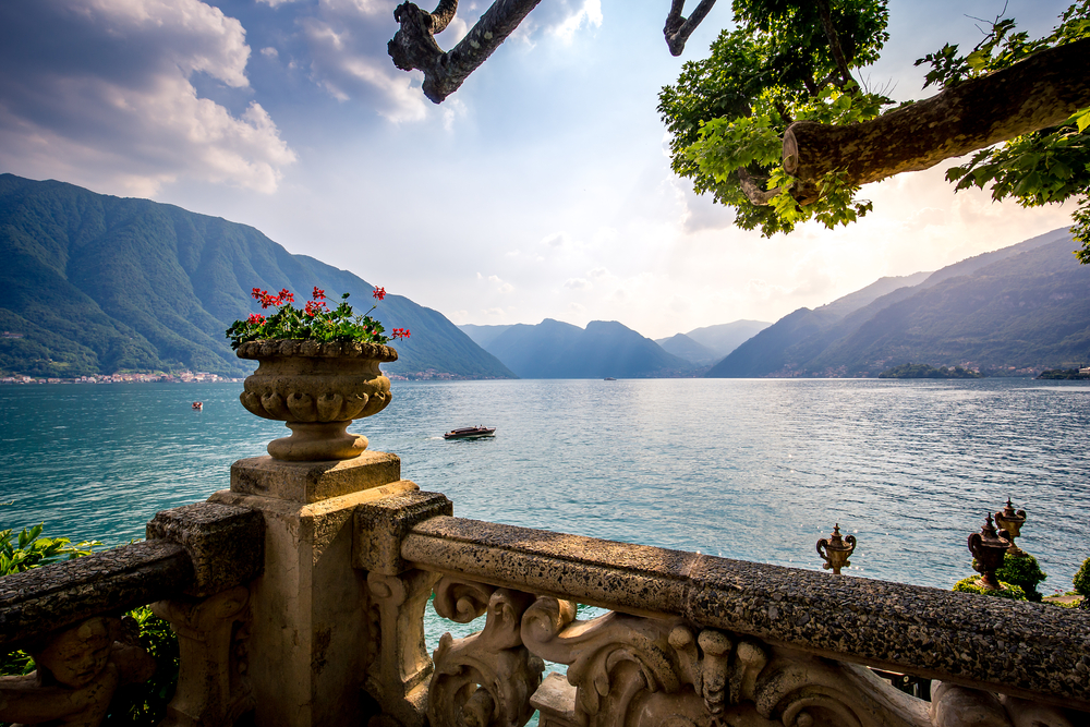 View of Lake Como Lombardy Italy