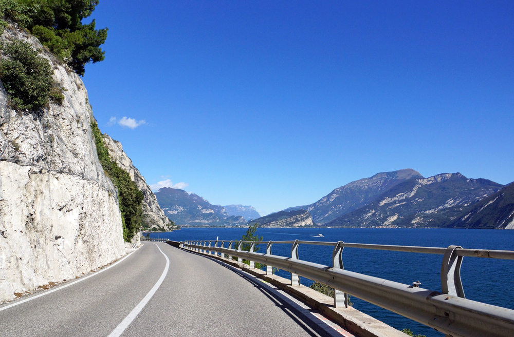Driving along Lake Garda Northern Italy