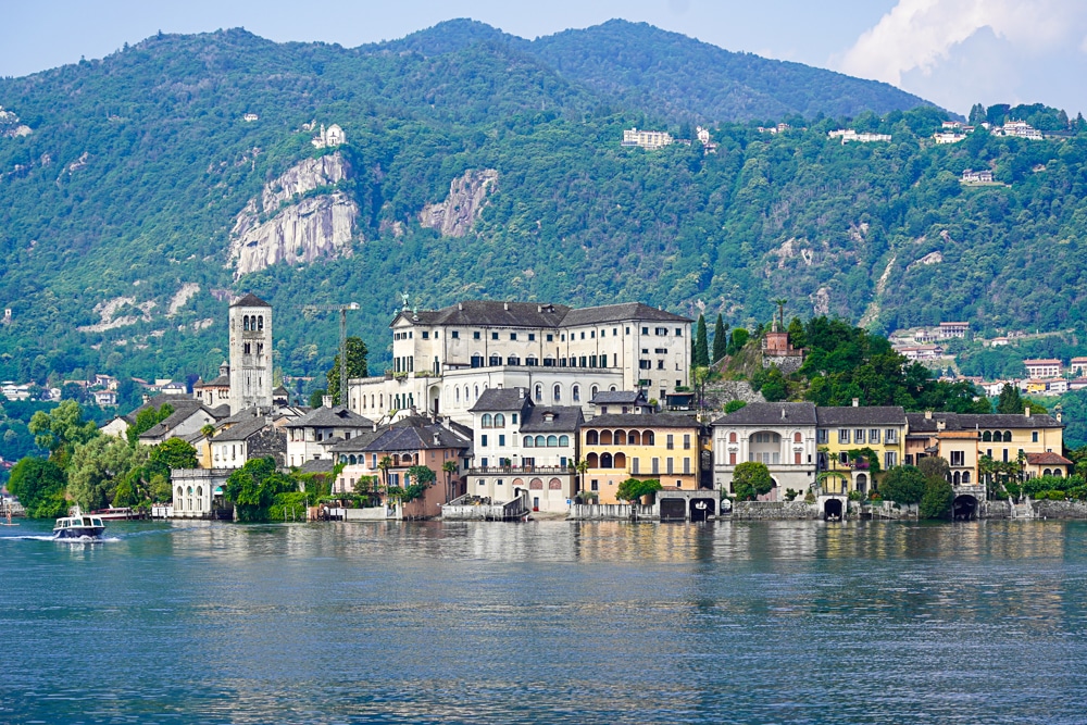 San Giulio Island on Lake Orta in Italy