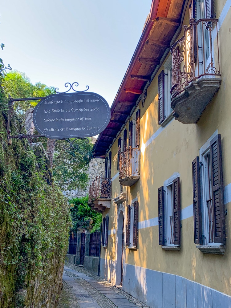 The Way of Silence on Isola San Giulio at Lake Orta in Piedmont Italy