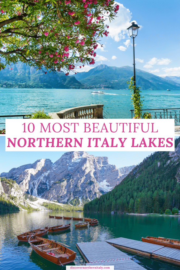 Pinterest pin with 2 photos of lakes and text overlay of the article title
