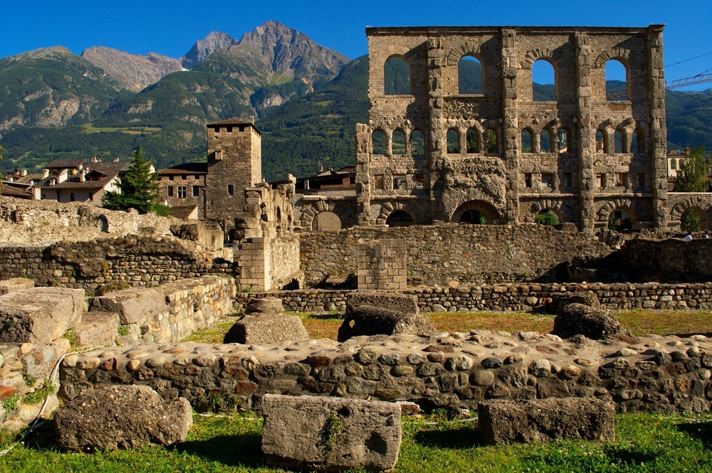roman theatre, aosta in the valle d'aosta