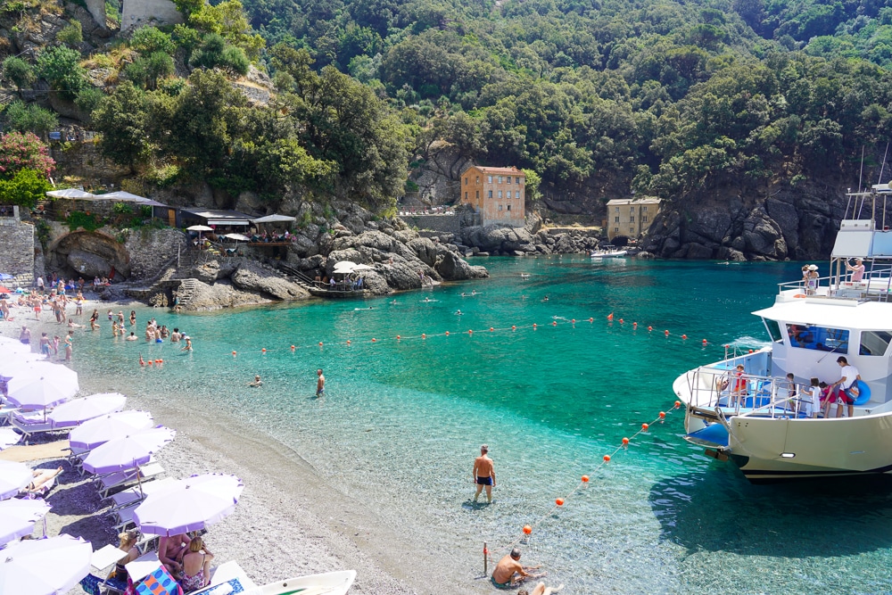 San Fruttuoso Beach in Liguria Italy