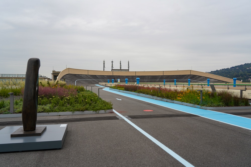 La Pista 500 in the Lingotto art complex in Turin Italy. This is the old test track for fiats
