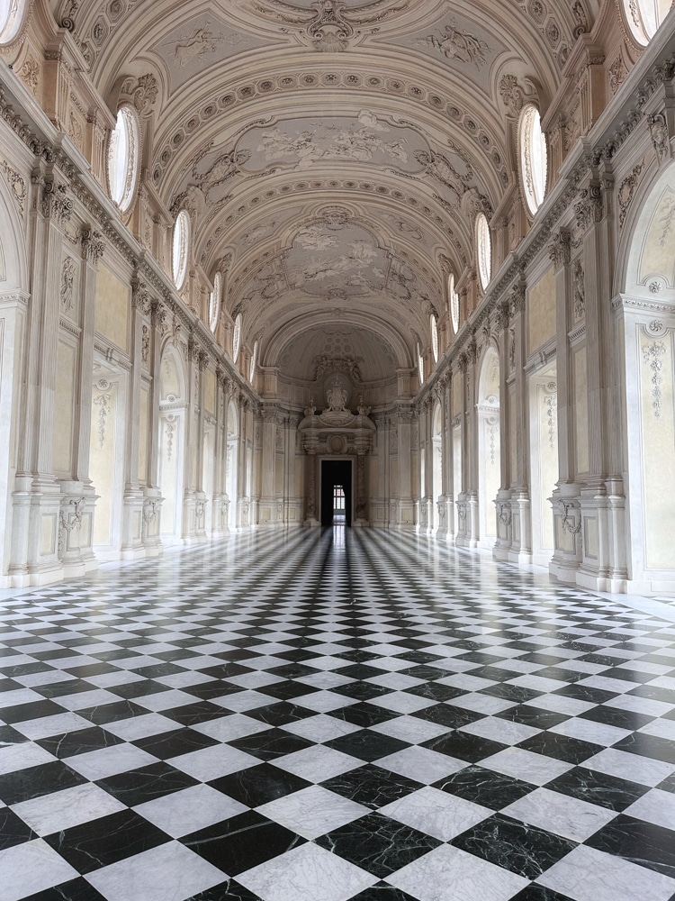 The grand gallery at the Venaria Reale in Piedmont Italy