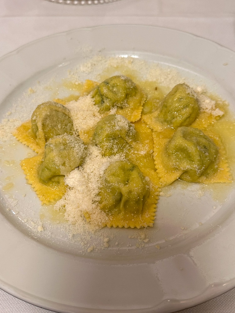 tortelli d'erbette pasta dish in Parma Emilia Romagna
