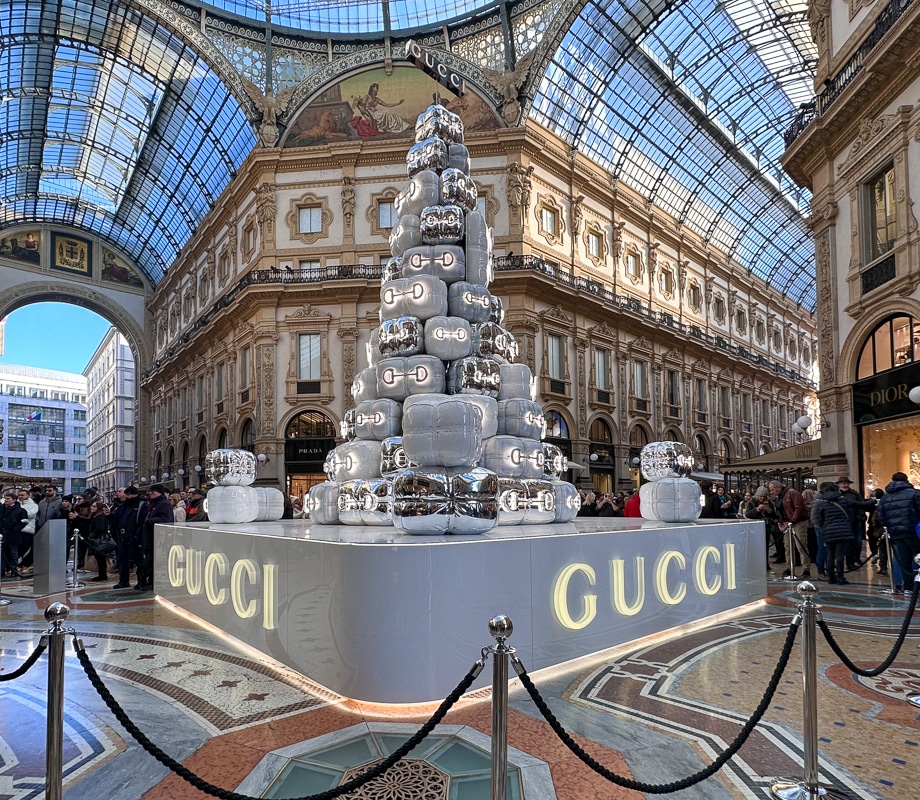 Gucci Christmas Tree in Galleria Vittorio Emanuele II