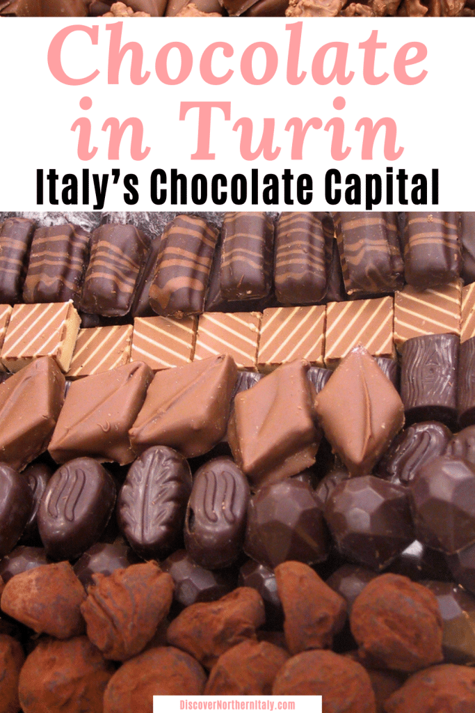 chocolates from Turin with a text overlay