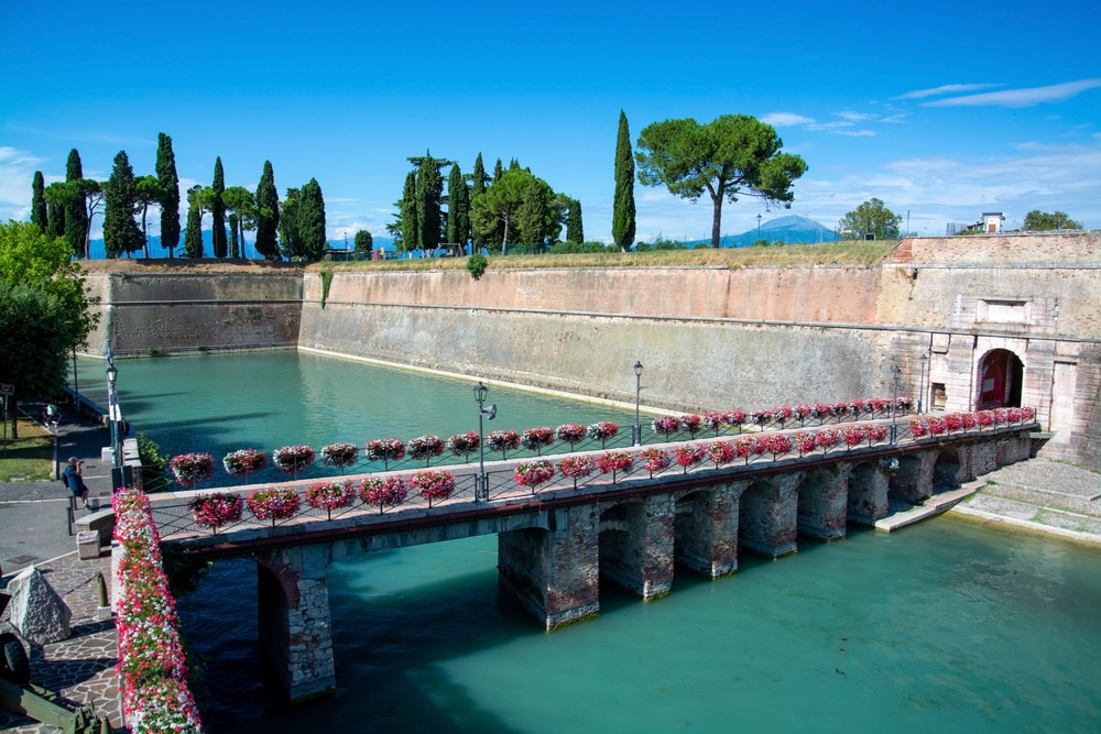 Peschiera del Garda fortified city walls over Lake Garda