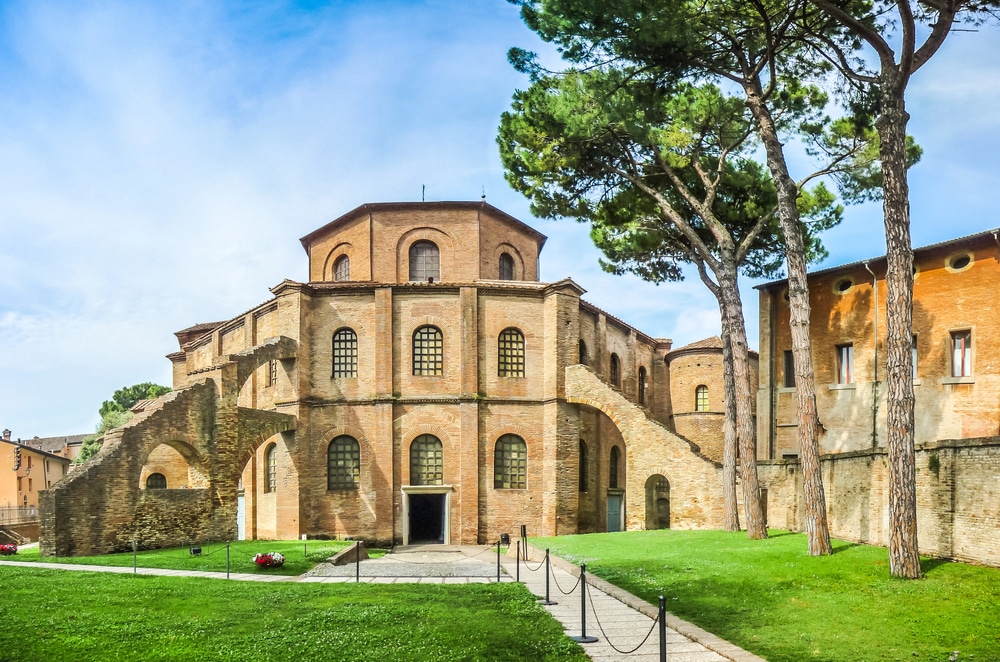 the outside of the Basilica of San Vitale Ravenna Emilia Romagna Italy
