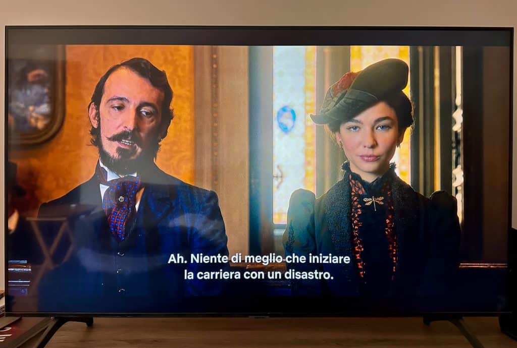 photo of my tv while watching Lidia Poet on Netflix