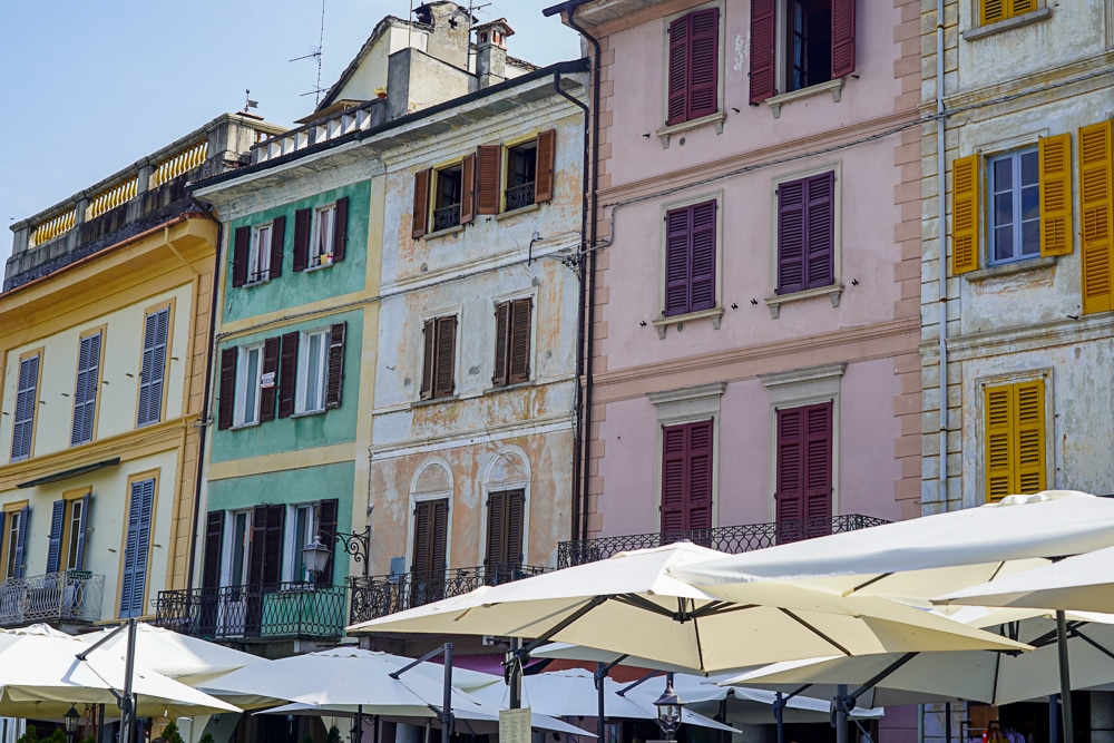 Piazza Motta in Orta San Giulio at Lake Orta Italy