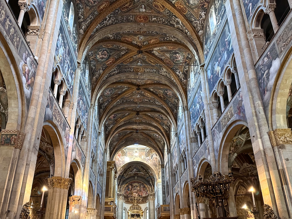 inside the Parma Cathedral in northern Italy
