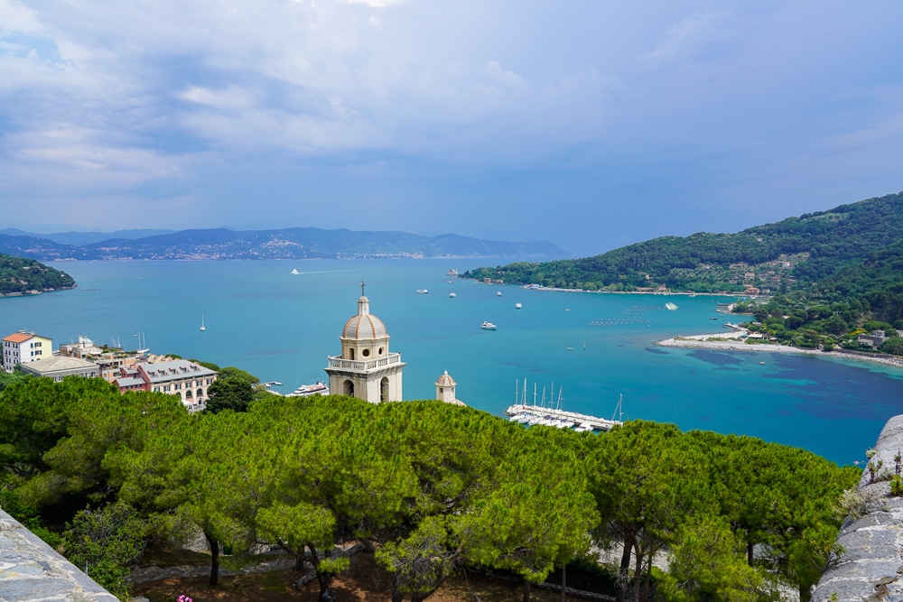 Above Portovenere with Palmaria Island to the right