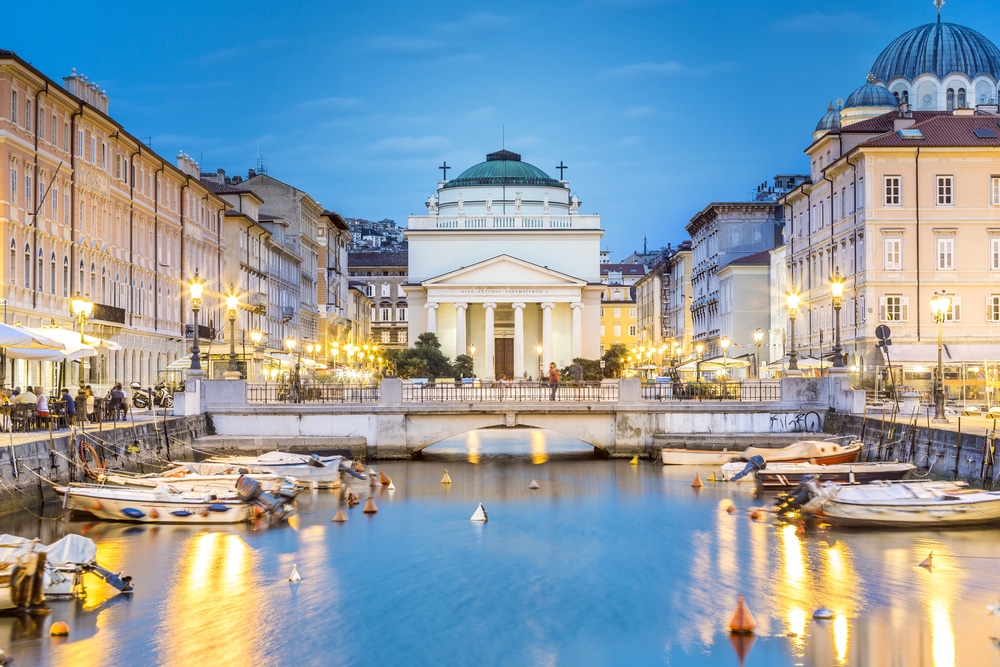 Trieste FVG Canal Grande at dusk Italy