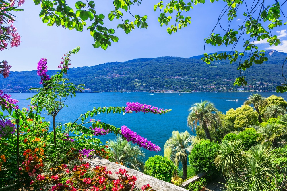 Isola Madre gardens overlooking lake maggiore 