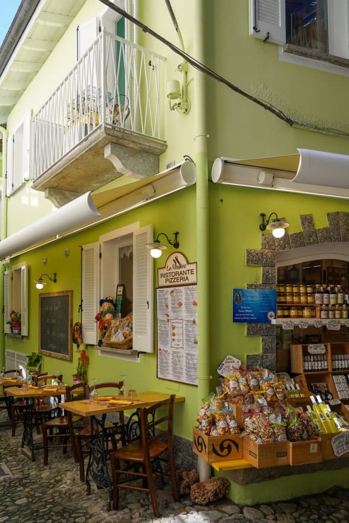 a shop and restaurant on Isola Pescatori Lake Maggiore