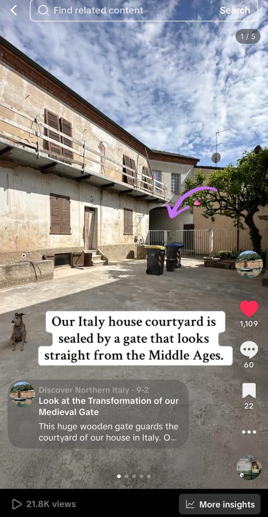 courtyard at an old house in Italy