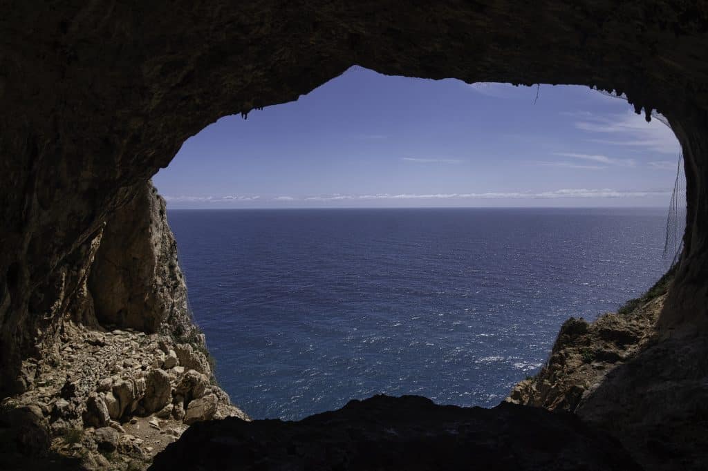 Cave opening along the Sentiero delle Pellegrino between Noli and Varigotti in Liguria
